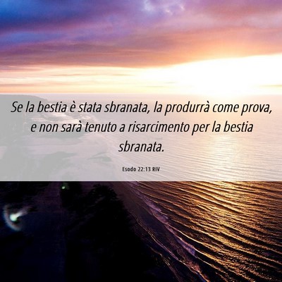 Picture 06 - Esodo 22:13 RIV - Se la bestia è stata sbranata, la produrrà come - Bible Verse Picture