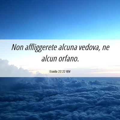 Picture 06 - Esodo 22:22 RIV - Non affliggerete alcuna vedova, ne alcun - Bible Verse Picture