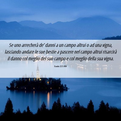 Picture 06 - Esodo 22:5 RIV - Se uno arrecherà de’ danni a un campo altrui o - Bible Verse Picture