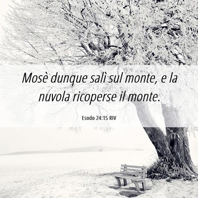 Picture 06 - Esodo 24:15 RIV - Mosè dunque salì sul monte, e la nuvola - Bible Verse Picture
