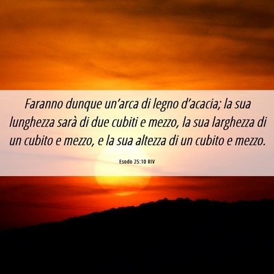 Picture 06 - Esodo 25:10 RIV - Faranno dunque un’arca di legno d’acacia; la - Bible Verse Picture
