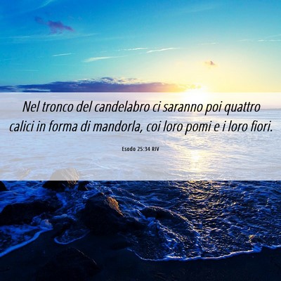 Picture 06 - Esodo 25:34 RIV - Nel tronco del candelabro ci saranno poi quattro - Bible Verse Picture