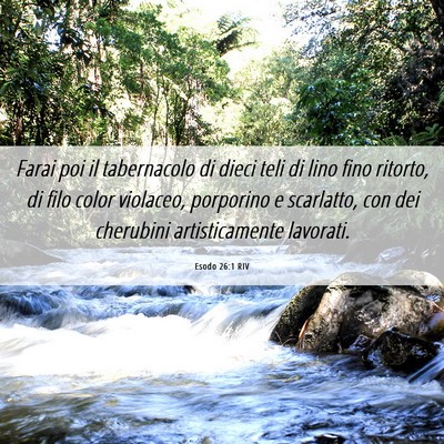Picture 06 - Esodo 26:1 RIV - Farai poi il tabernacolo di dieci teli di lino - Bible Verse Picture