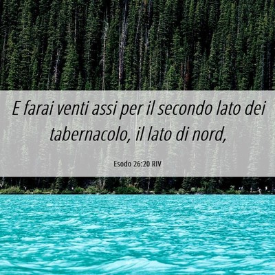 Picture 06 - Esodo 26:20 RIV - E farai venti assi per il secondo lato dei - Bible Verse Picture