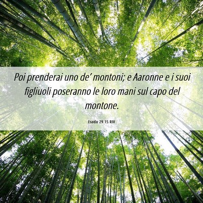 Picture 06 - Esodo 29:15 RIV - Poi prenderai uno de’ montoni; e Aaronne e i - Bible Verse Picture