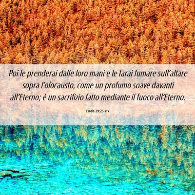 Picture 06 - Esodo 29:25 RIV - Poi le prenderai dalle loro mani e le farai - Bible Verse Picture
