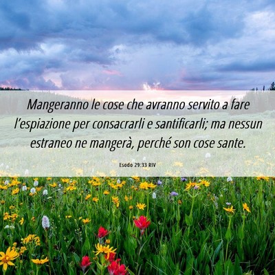 Picture 06 - Esodo 29:33 RIV - Mangeranno le cose che avranno servito a fare - Bible Verse Picture
