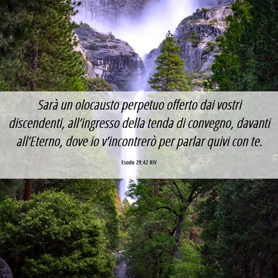 Picture 06 - Esodo 29:42 RIV - Sarà un olocausto perpetuo offerto dai vostri - Bible Verse Picture