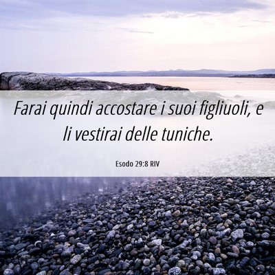 Picture 06 - Esodo 29:8 RIV - Farai quindi accostare i suoi figliuoli, e li - Bible Verse Picture