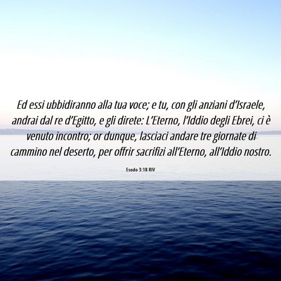 Picture 06 - Esodo 3:18 RIV - Ed essi ubbidiranno alla tua voce; e tu, con gli - Bible Verse Picture