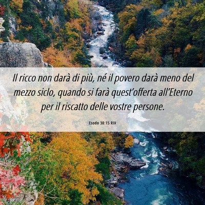 Picture 06 - Esodo 30:15 RIV - Il ricco non darà di più, né il povero darà - Bible Verse Picture