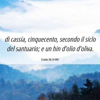Picture 06 - Esodo 30:24 RIV - di cassia, cinquecento, secondo il siclo del - Bible Verse Picture