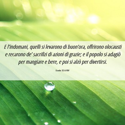 Picture 06 - Esodo 32:6 RIV - E l’indomani, quelli si levarono di buon’ora, - Bible Verse Picture