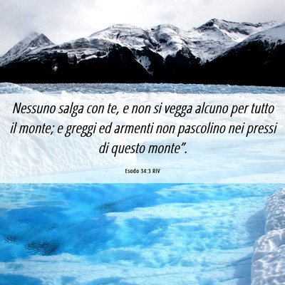 Picture 06 - Esodo 34:3 RIV - Nessuno salga con te, e non si vegga alcuno per - Bible Verse Picture