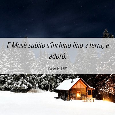 Picture 06 - Esodo 34:8 RIV - E Mosè subito s’inchinò fino a terra, e - Bible Verse Picture