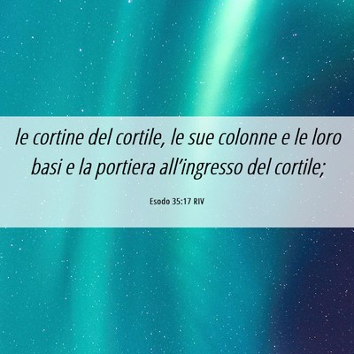 Picture 06 - Esodo 35:17 RIV - le cortine del cortile, le sue colonne e le loro - Bible Verse Picture