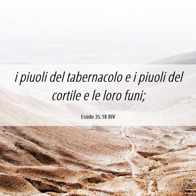 Picture 06 - Esodo 35:18 RIV - i piuoli del tabernacolo e i piuoli del cortile e - Bible Verse Picture