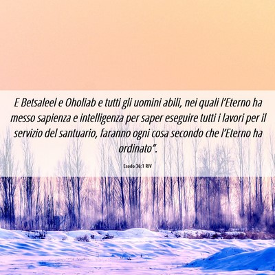 Picture 06 - Esodo 36:1 RIV - E Betsaleel e Oholiab e tutti gli uomini abili, - Bible Verse Picture