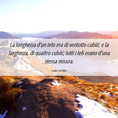 Picture 06 - Esodo 36:9 RIV - La lunghezza d’un telo era di ventotto cubiti; - Bible Verse Picture