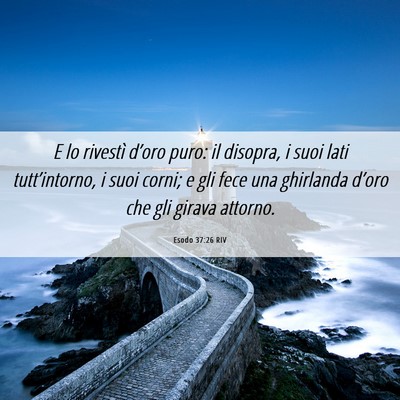 Picture 06 - Esodo 37:26 RIV - E lo rivestì d’oro puro: il disopra, i suoi - Bible Verse Picture