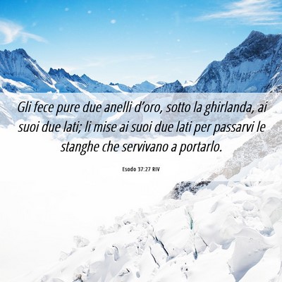 Picture 06 - Esodo 37:27 RIV - Gli fece pure due anelli d’oro, sotto la - Bible Verse Picture