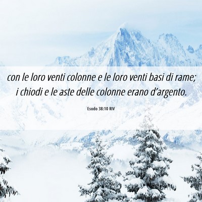 Picture 06 - Esodo 38:10 RIV - con le loro venti colonne e le loro venti basi di - Bible Verse Picture