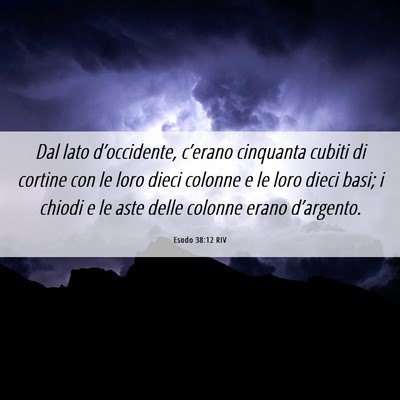 Picture 06 - Esodo 38:12 RIV - Dal lato d’occidente, c’erano cinquanta - Bible Verse Picture