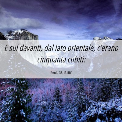 Picture 06 - Esodo 38:13 RIV - E sul davanti, dal lato orientale, c’erano - Bible Verse Picture