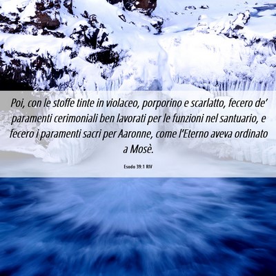Picture 06 - Esodo 39:1 RIV - Poi, con le stoffe tinte in violaceo, porporino e - Bible Verse Picture