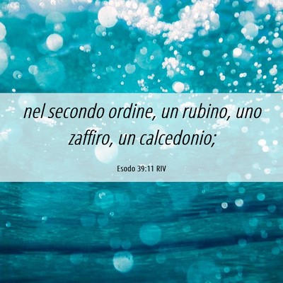 Picture 06 - Esodo 39:11 RIV - nel secondo ordine, un rubino, uno zaffiro, un - Bible Verse Picture