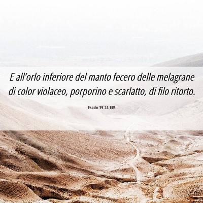 Picture 06 - Esodo 39:24 RIV - E all’orlo inferiore del manto fecero delle - Bible Verse Picture