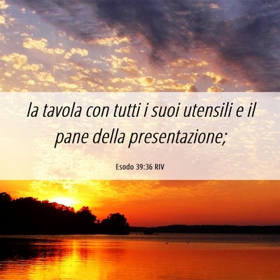 Picture 06 - Esodo 39:36 RIV - la tavola con tutti i suoi utensili e il pane - Bible Verse Picture