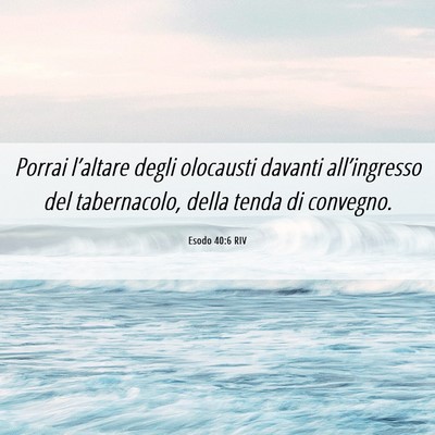 Picture 06 - Esodo 40:6 RIV - Porrai l’altare degli olocausti davanti - Bible Verse Picture