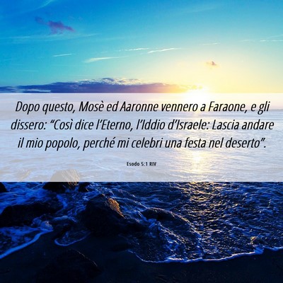 Picture 06 - Esodo 5:1 RIV - Dopo questo, Mosè ed Aaronne vennero a Faraone, - Bible Verse Picture