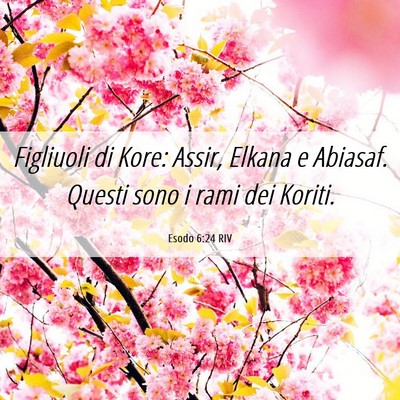 Picture 06 - Esodo 6:24 RIV - Figliuoli di Kore: Assir, Elkana e Abiasaf. - Bible Verse Picture