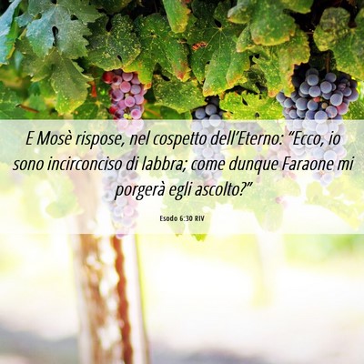 Picture 06 - Esodo 6:30 RIV - E Mosè rispose, nel cospetto dell’Eterno: - Bible Verse Picture