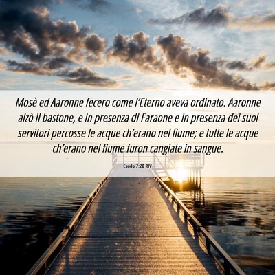 Picture 06 - Esodo 7:20 RIV - Mosè ed Aaronne fecero come l’Eterno aveva - Bible Verse Picture