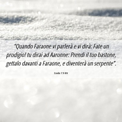 Picture 06 - Esodo 7:9 RIV - “Quando Faraone vi parlerà e vi dirà: Fate un - Bible Verse Picture