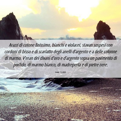 Picture 06 - Ester 1:6 RIV - Arazzi di cotone finissimo, bianchi e violacei, - Bible Verse Picture