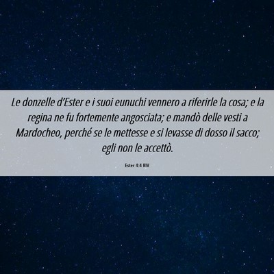 Picture 06 - Ester 4:4 RIV - Le donzelle d’Ester e i suoi eunuchi vennero a - Bible Verse Picture