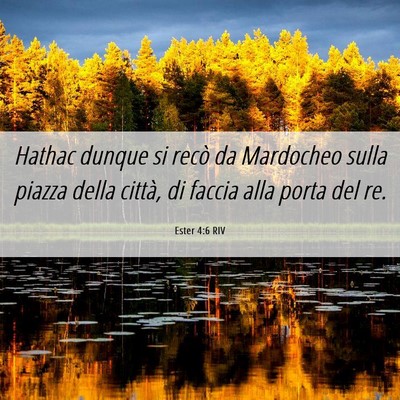 Picture 06 - Ester 4:6 RIV - Hathac dunque si recò da Mardocheo sulla piazza - Bible Verse Picture