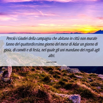 Picture 06 - Ester 9:19 RIV - Perciò i Giudei della campagna che abitano in - Bible Verse Picture
