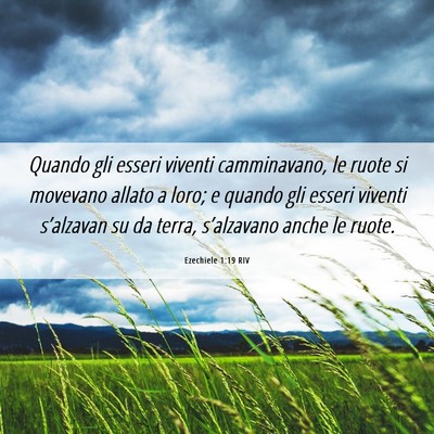 Picture 06 - Ezechiele 1:19 RIV - Quando gli esseri viventi camminavano, le ruote - Bible Verse Picture