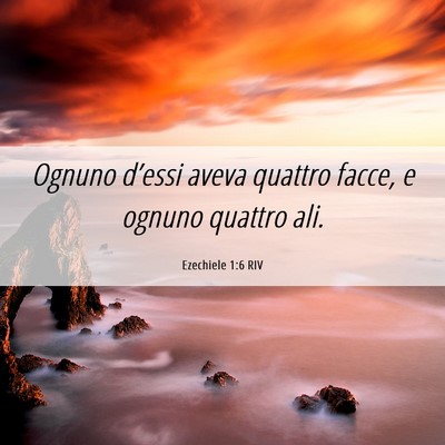 Picture 06 - Ezechiele 1:6 RIV - Ognuno d’essi aveva quattro facce, e ognuno - Bible Verse Picture