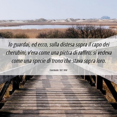 Picture 06 - Ezechiele 10:1 RIV - Io guardai, ed ecco, sulla distesa sopra il capo - Bible Verse Picture