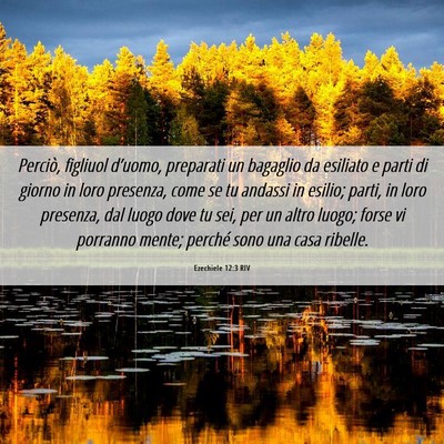 Picture 06 - Ezechiele 12:3 RIV - Perciò, figliuol d’uomo, preparati un bagaglio - Bible Verse Picture