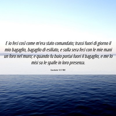 Picture 06 - Ezechiele 12:7 RIV - E io feci così come m’era stato comandato; - Bible Verse Picture