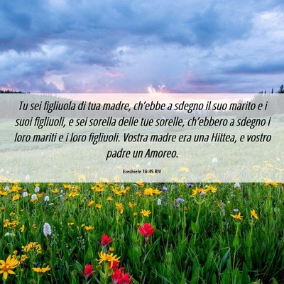 Picture 06 - Ezechiele 16:45 RIV - Tu sei figliuola di tua madre, ch’ebbe a sdegno - Bible Verse Picture