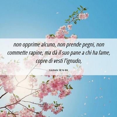 Picture 06 - Ezechiele 18:16 RIV - non opprime alcuno, non prende pegni, non - Bible Verse Picture