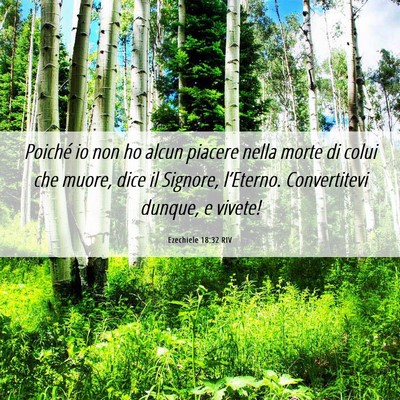 Picture 06 - Ezechiele 18:32 RIV - Poiché io non ho alcun piacere nella morte di - Bible Verse Picture